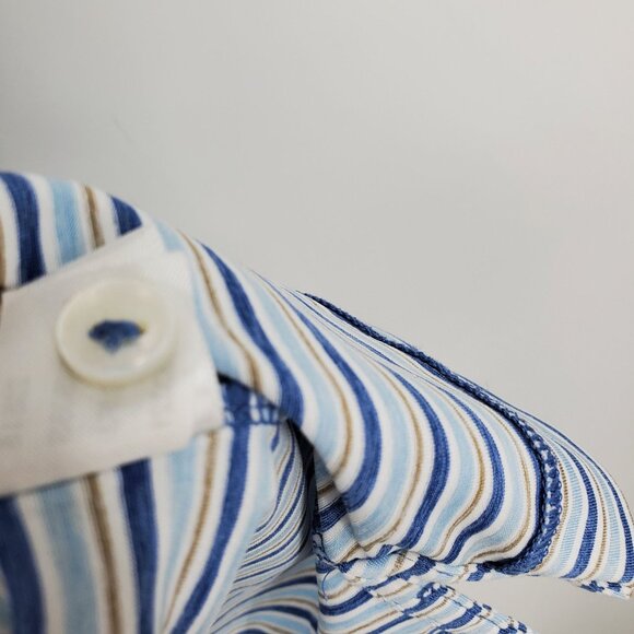 Peter Millar Crown Crafted Blue Striped Performance Men's Golf Polo Shirt Large - Picture 11 of 11